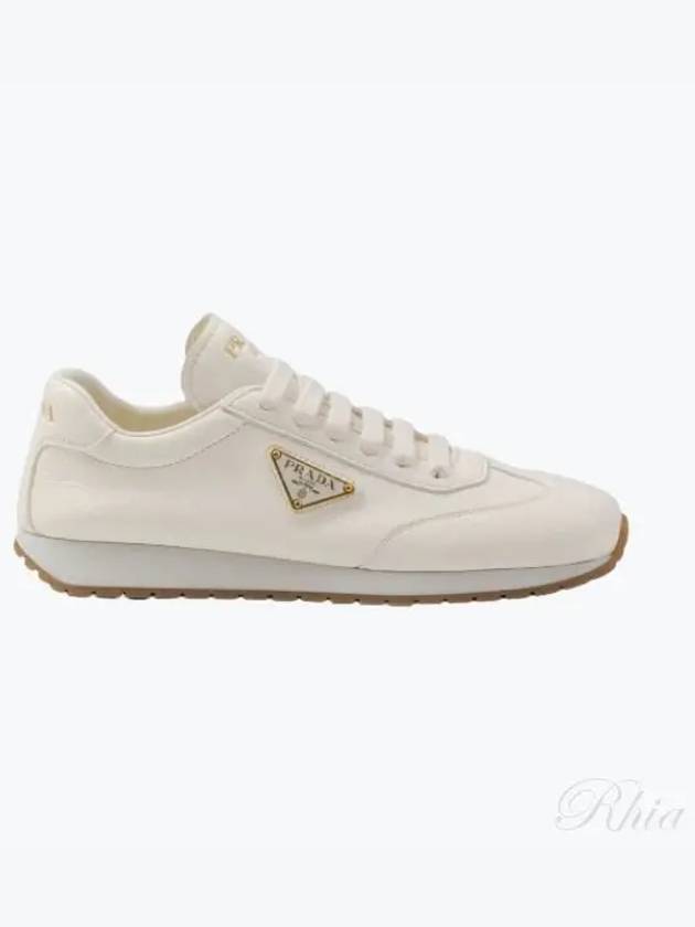 Leather Low Top Sneakers Ivory - PRADA - BALAAN 2