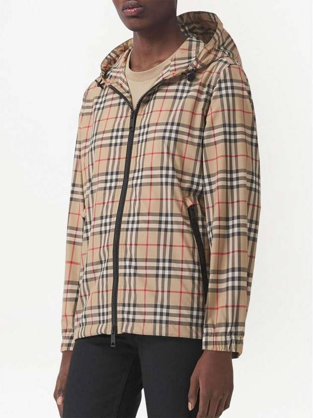 Check Hooded Jacket Archive Beige - BURBERRY - BALAAN 4