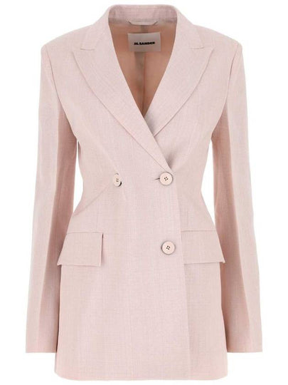 Women's Double Breasted Tailored Jacket Pink - JIL SANDER - BALAAN 2