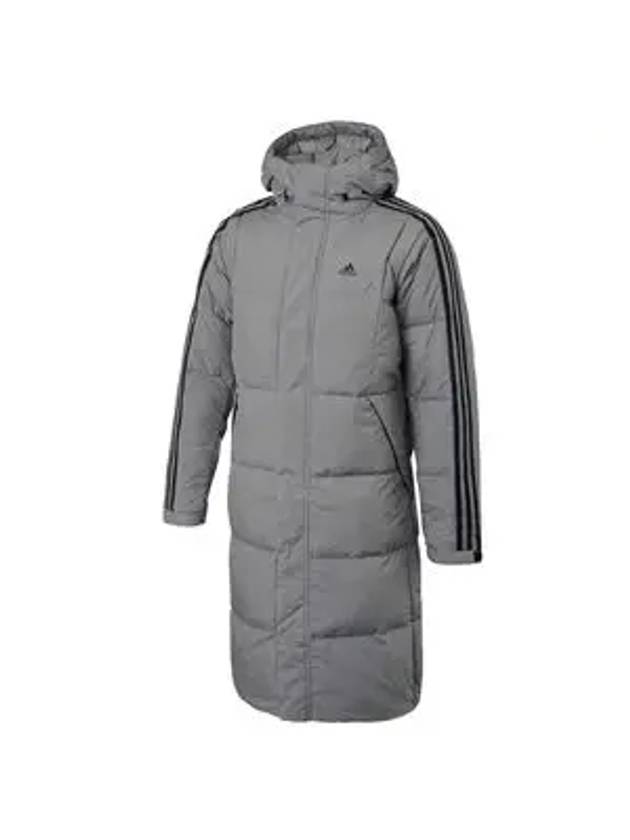 3 Stripe Down Long Padding Grey - ADIDAS - BALAAN 1