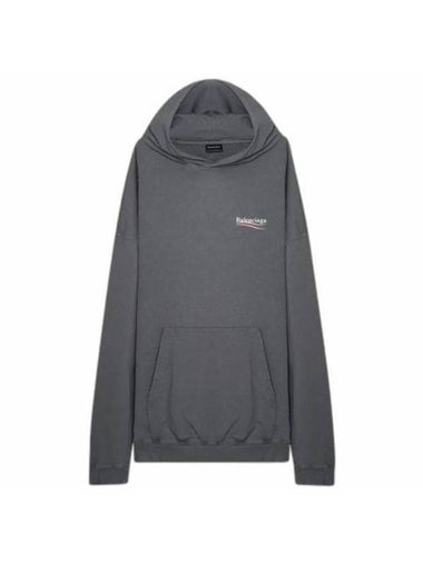 Wave Logo Large Fit Hoodie Grey - BALENCIAGA - BALAAN 1