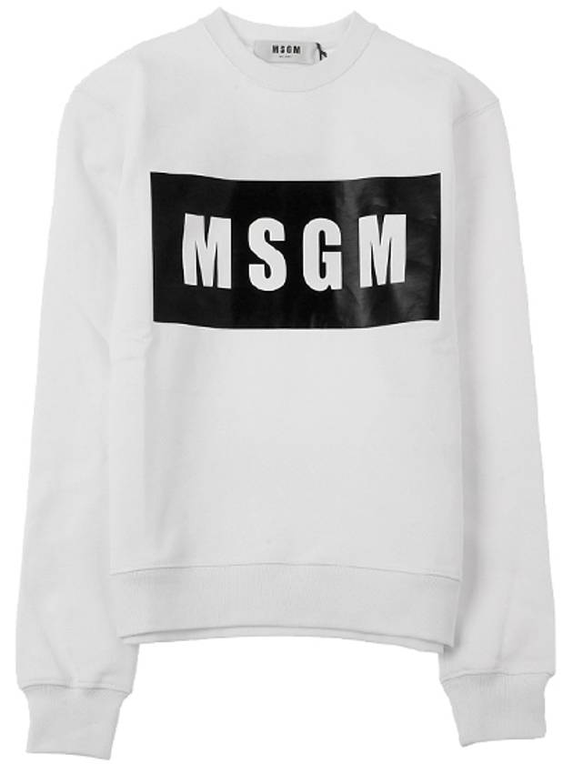 Box Logo Cotton Sweatshirt White - MSGM - BALAAN 2