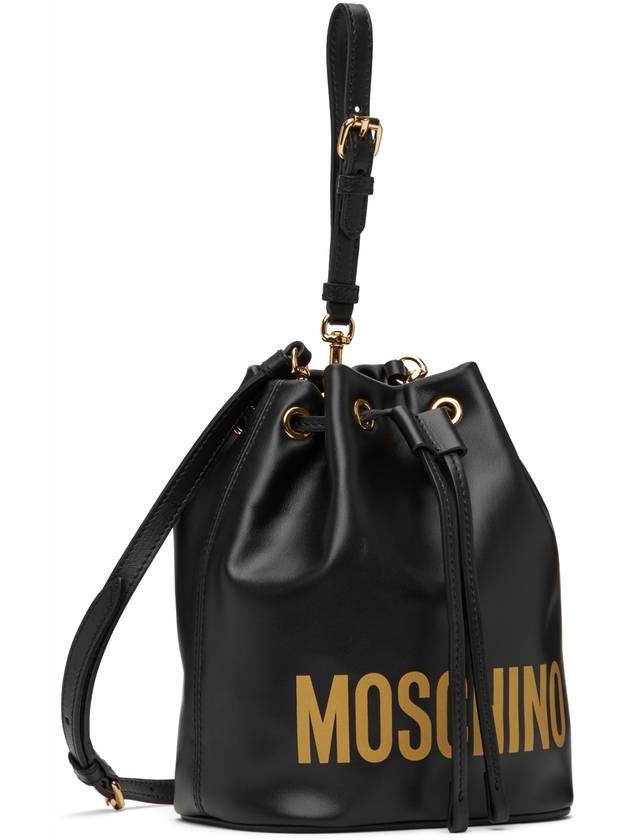 Black leather logo bucket bag 8406 8001 2555 - MOSCHINO - BALAAN 2