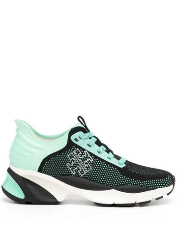 Good Luck Panel Knit Low Top Sneakers Green - TORY BURCH - BALAAN 1