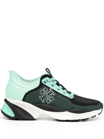 Good Luck Panel Knit Low Top Sneakers Green - TORY BURCH - BALAAN 1