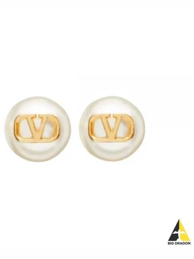 5W0J0E35 UXM 0O3 5W2J0E35 V logo pearl earrings - VALENTINO - BALAAN 1