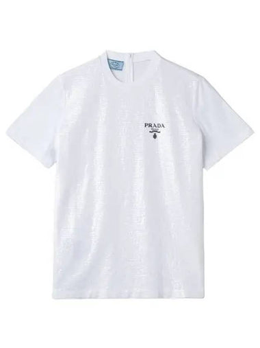 embroidered t shirt white - PRADA - BALAAN 1