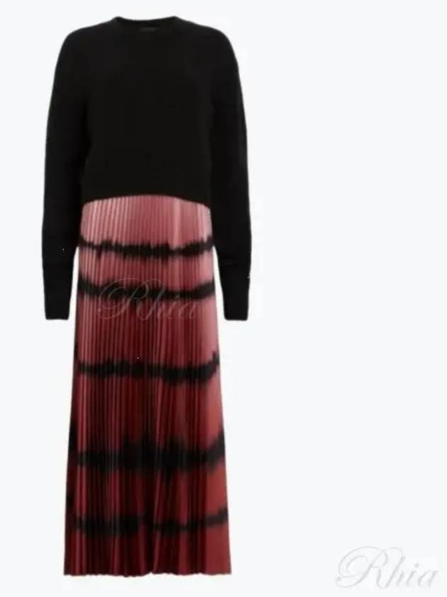 Curtis 2 in 1 ombre tie dye midi dress black red - ALLSAINTS - BALAAN 2