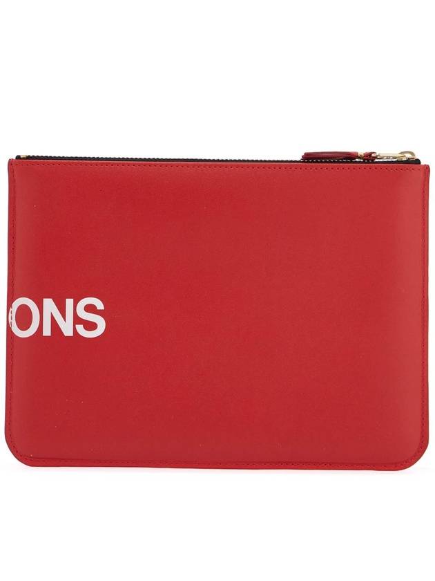 Hughes White Logo Clutch Bag Red - COMME DES GARCONS WALLET - BALAAN 3