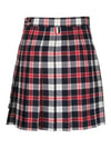 Women's Tartan Twill Mini Pleated Skirt Blue - THOM BROWNE - BALAAN 3