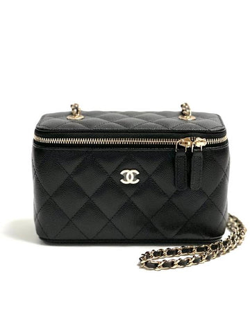 24 Years Classic Caviar Rectangular Vanity Bag Black AP1341 WOC - CHANEL - BALAAN 1