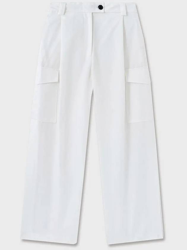 Tencel Cotton Pleates Wide Pants White - NOIRER FOR WOMEN - BALAAN 8