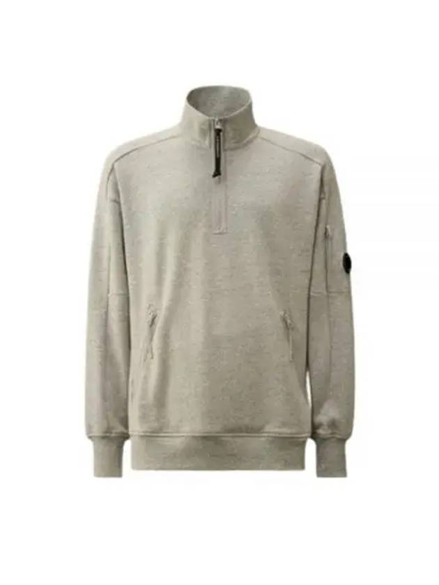 Diagonal Raised Fleece Half Zipped Sweatshirt Grey - CP COMPANY - BALAAN 2