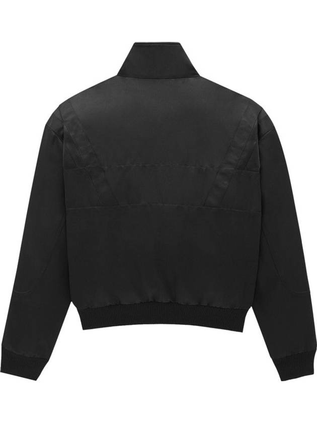 Satin Teddy Zip-Up Jacket Black - SAINT LAURENT - BALAAN 3