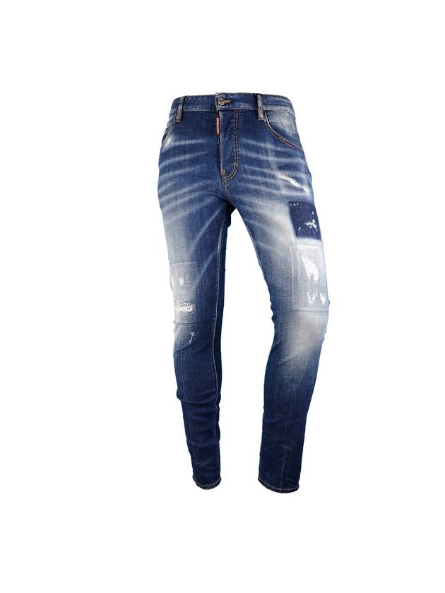 Logo Patch Skater Fit Jeans Blue - DSQUARED2 - BALAAN 1