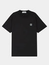 Kids Chest Patch Black Short Sleeve 731620147 V0029 - STONE ISLAND - BALAAN 1