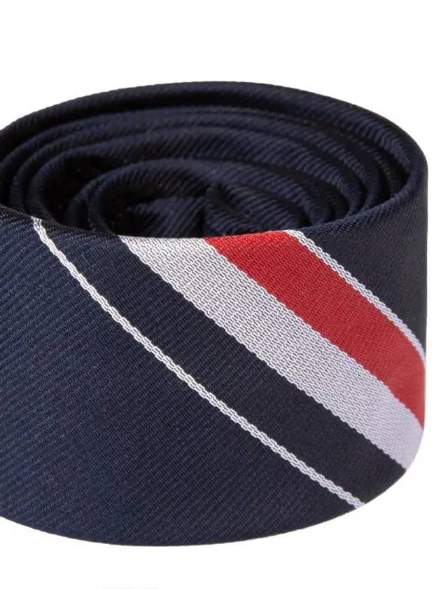 Men's Grosgrain Stripe Tie Dark Navy - THOM BROWNE - BALAAN 9