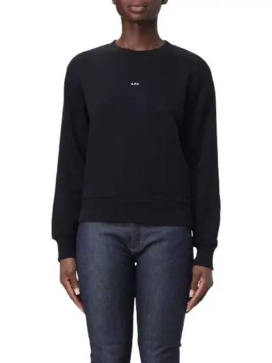 Boxy Micro Logo Sweatshirt Black - A.P.C. - BALAAN 2