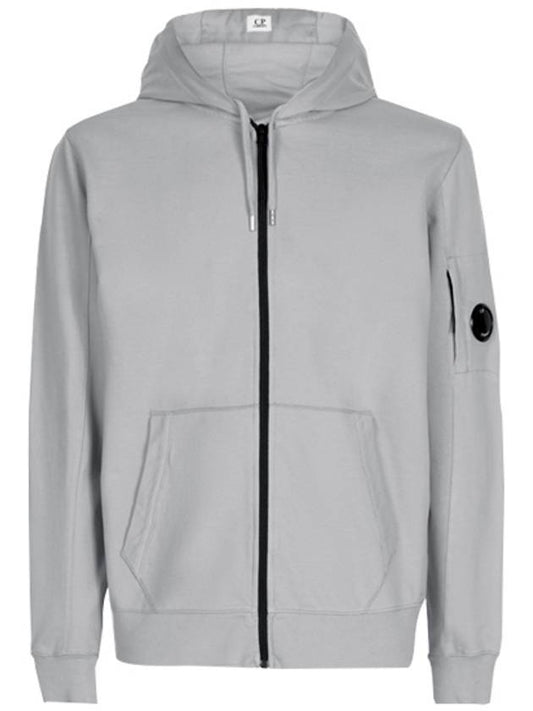 Lens Wappen Hood Zip Up Gray - CP COMPANY - BALAAN.