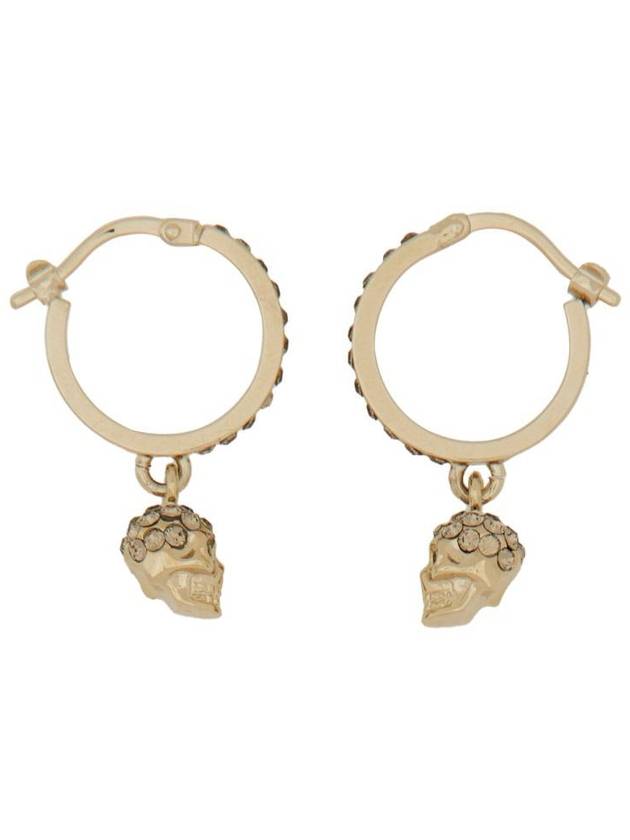 Skull Mini Creole Hoop Earrings Gold - ALEXANDER MCQUEEN - BALAAN 4