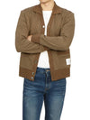 Logo Patch Rib Cardigan Brown - THOM BROWNE - BALAAN 6