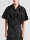 Short Sleeved Re Nylon Shirt Black - PRADA - BALAAN 2