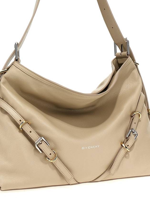 Voyou Medium Leather Shoulder Bag Beige - GIVENCHY - BALAAN 4