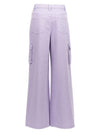 Women's Denim Cargo Wide Jeans Lilac - SELF PORTRAIT - BALAAN 3