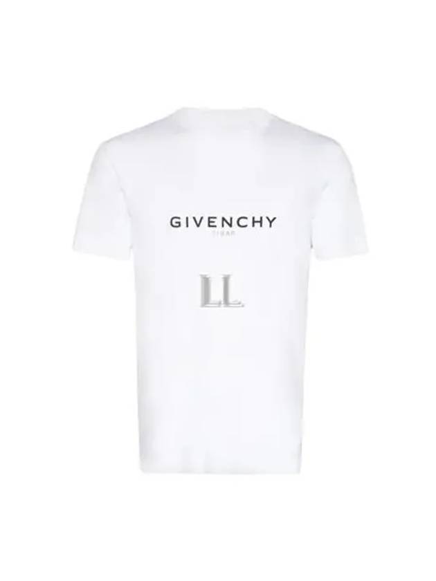 Men's Reverse Logo Round Slim Short Sleeve T-Shirt White - GIVENCHY - BALAAN 2