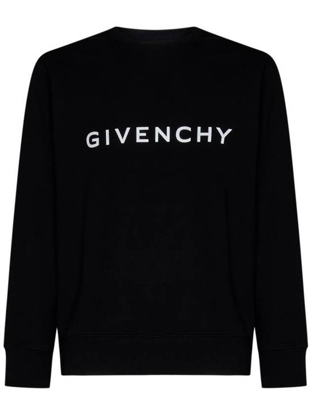 Logo Print Cotton Sweatshirt Black - GIVENCHY - BALAAN 2