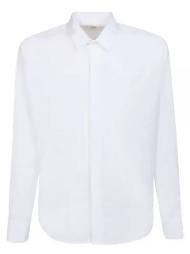 Tonal Heart Logo Long Sleeve Shirt White - AMI - BALAAN 2