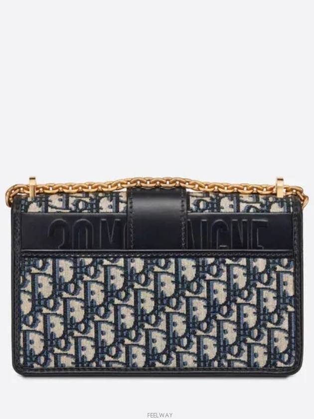 30 Montaigne Oblique Jacquard Chain Shoulder Bag Blue - DIOR - BALAAN 7