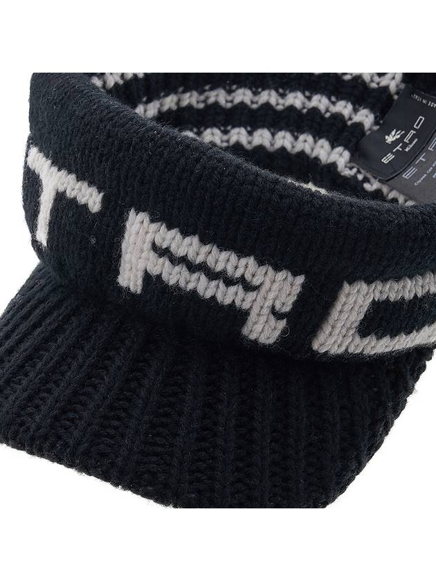 Wool Knit Visor Hat Black - ETRO - BALAAN 7