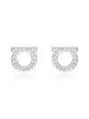 Gancini Crystal Small Earrings Silver - SALVATORE FERRAGAMO - BALAAN 3