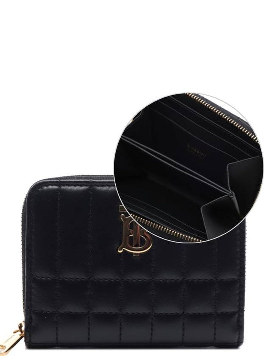 Lola Zipper Quilted Leather Half Wallet Black - BURBERRY - BALAAN 2