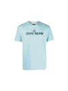 Logo Ink Short Sleeve T-Shirt Aqua - STONE ISLAND - BALAAN 1