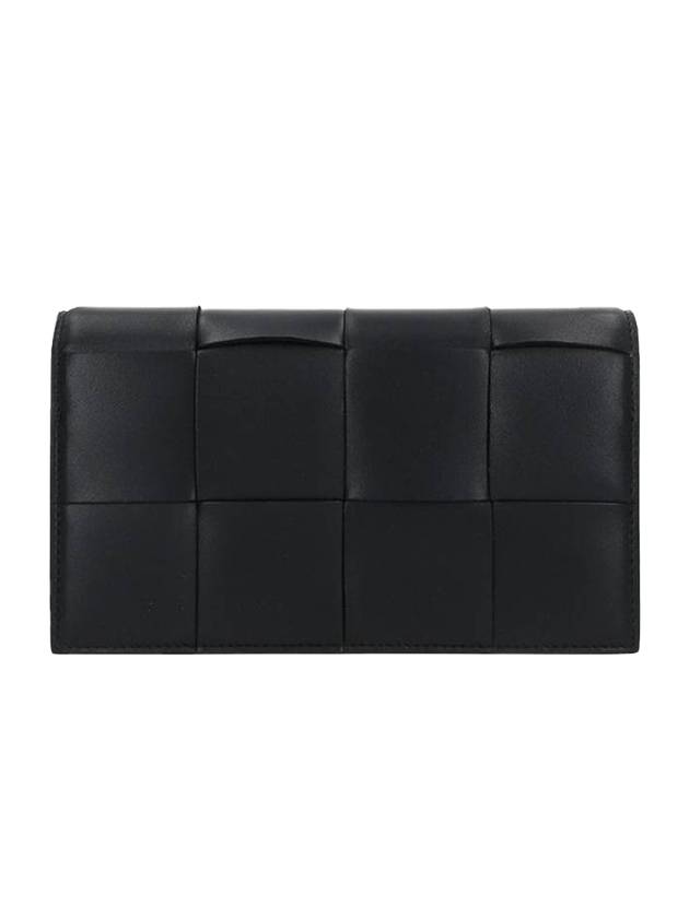 Intrecciato Strap Long Wallet Black - BOTTEGA VENETA - BALAAN 1