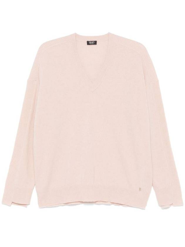 Liu Jo Wool And Cashmere Sweater With V-Neck - LIU JO - BALAAN 1