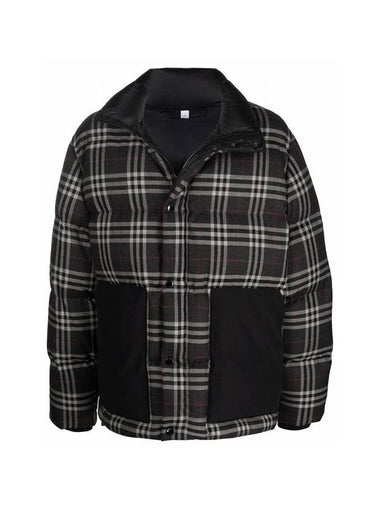 Checked Wool Down Padding Grey - BURBERRY - BALAAN 1