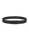 Gancini Buckle Reversible Leather Belt Navy Black - SALVATORE FERRAGAMO - BALAAN 2