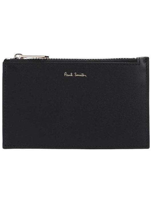 Zipper Card Wallet Black - PAUL SMITH - BALAAN.