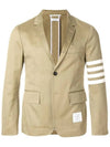 4 Bar Armband Cotton Blazer Jacket Camel - THOM BROWNE - BALAAN 3