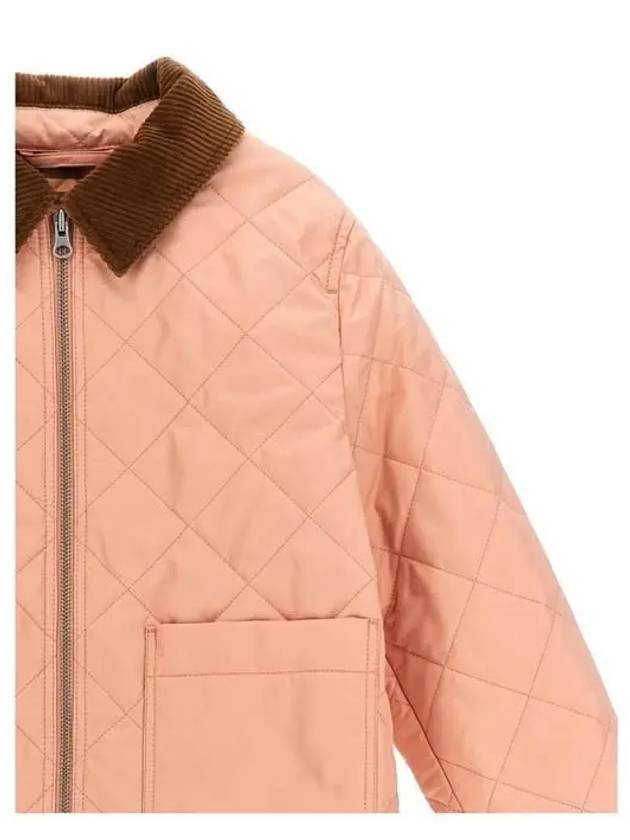 Kids Corduroy Collar Quilted Jacket Coral Rose - BURBERRY - BALAAN 4