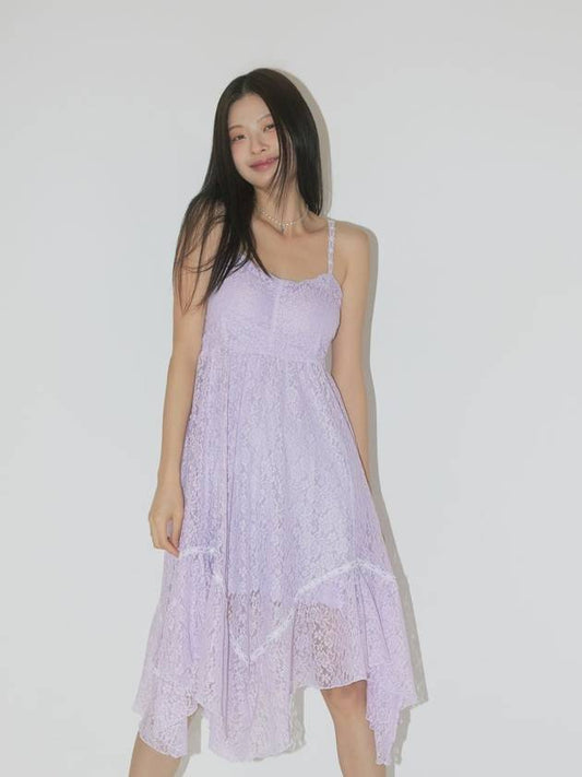 No bra homewear lace dress lavender - FWWL - BALAAN 1