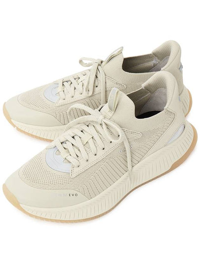 Mesh Panel Lace-Up Low Top Sneakers Beige - HUGO BOSS - BALAAN 2