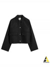 Double Pocket Crop Cotton Jacket Black - TOTEME - BALAAN 2