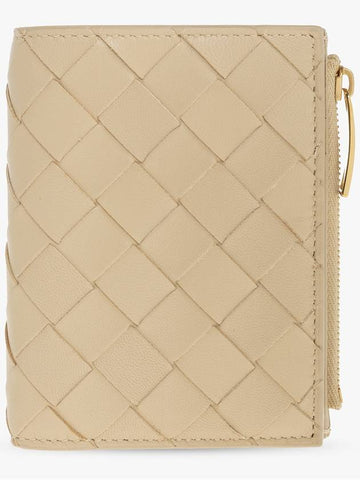 Bottega Veneta Leather Wallet, Women's, Beige - BOTTEGA VENETA - BALAAN 1