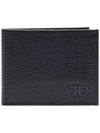 Gancini Half Wallet Black - SALVATORE FERRAGAMO - BALAAN 3