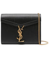 Cassandra Monogram Chain Shoulder Bag Black - SAINT LAURENT - BALAAN 3