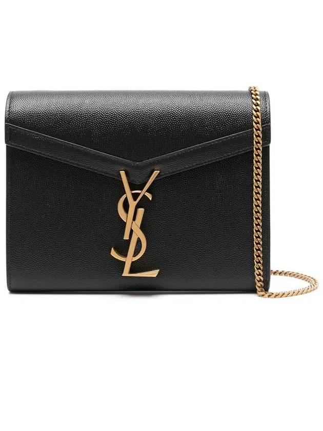 Cassandra Monogram Chain Shoulder Bag Black - SAINT LAURENT - BALAAN 3